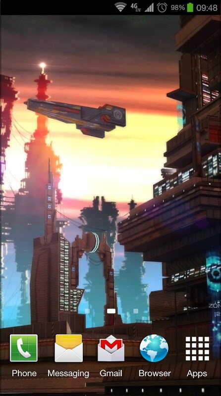 無料セール 1円 無料 近未来的な夕日の街並みをモチーフにした３ｄライブ壁紙題材 Space Cityscape 3d Lwp Android アプリセール情報
