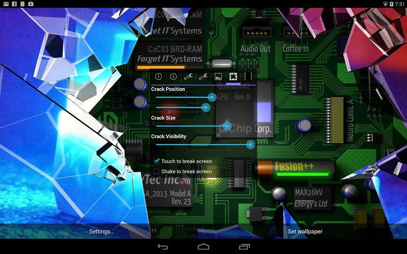 67 Off 330円 110円 画面が割れて内部の基盤が見えているかのようなライブ壁紙 Cracked Screen Gyro 3d Pro Parallax Wallpaper Hd Androidアプリセール情報